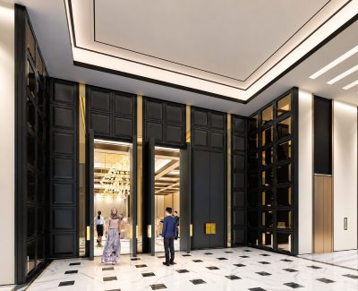 Rendering of the ballroom pre-function foyer